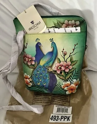 ANUSCHKA NWT🦚Two Sided Zip Travel Organizer-Passionate Peacocks 493-PPK • $144.96