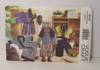 Vogue 18  Ethnic Doll Clothes - 4 Outfits: Headband Top Hat 9140 Pattern Uncut • $14.75