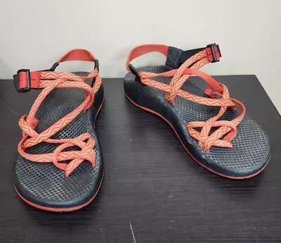 CHACO ZX2 Classic Sandals Womens Sz 8 Hiking Orange Strappy Outdoor Vibram Sport • $30
