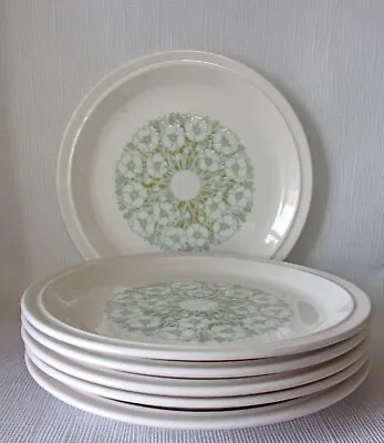 SIX HORNSEA FLEUR 260mm DINNER PLATES GOOD CONDITION • £40