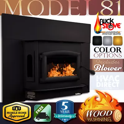 Buck Stove Model 81 Wood Burning Fireplace Insert With Blower - Up To 2700 SQFT • $3729.70