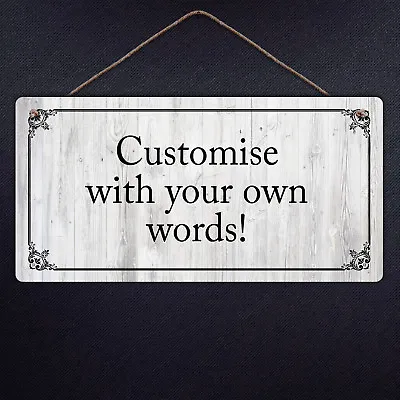 £6.49 • Buy Personalised Metal Sign Hanging Plaque Gifts Custom Any Text Quotes Fun Gift