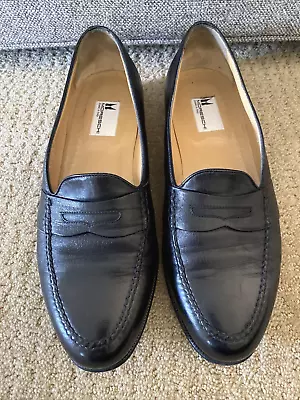 Moreschi Loafers Sz 10 Black Leather Made Italy • $54.95