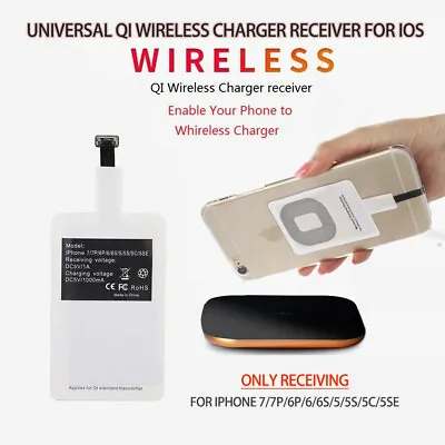 $5.99 • Buy Universal Qi Wireless Charger Receiver Fit For Non-wireless IPhone 6/6s/7/7plus