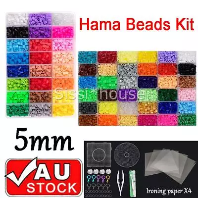 7800/10000x 5mm Hama Beads Refill Pegboard Kit Kids Toys DIY Craft Set + Tools • $30.95