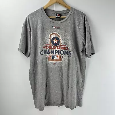 Houston Astros World Series Champions 2017 T-Shirt Unisex Grey Large Baseball • £12