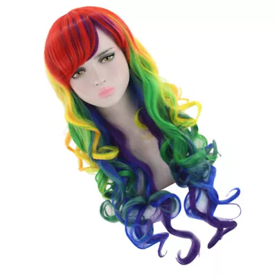 Curls Wig Curly Rainbow Wig Synthetic Wigs Women Human Hair Women's Wave • £16.73