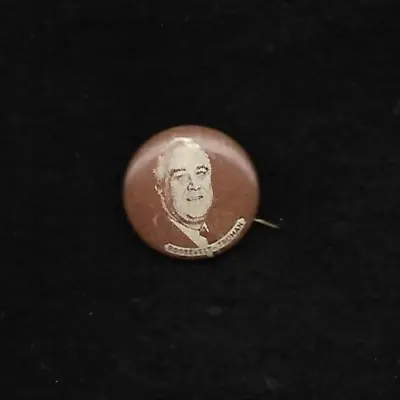Original FDR TRUMAN Roosevelt Campaign Photo Button Sepia Toned Litho • $14.99