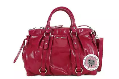 $880 • Buy NEW Miu Miu RT0383 X72 Vitello Lux Bauletto Aperto Fuxia / F0029 Calfskin Tote B