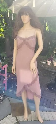 Maria Grachvogel Size 12 Dress Dusky Pink Silk Slip Hi Lo Bias Cut MidiDress • £25