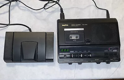 Sanyo TRC-6040 Desktop Cassette Transcriber / Recorder W/ Pedal Foot Control • $53.85