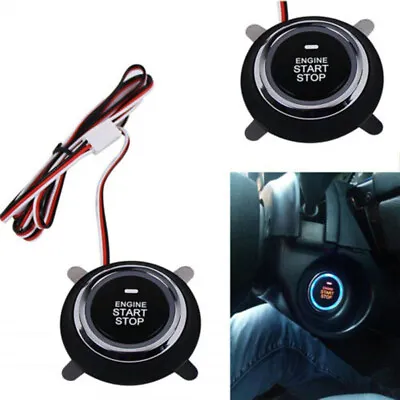 Car Ignition Switch 12V Engine Start Push Button Keyless Entry Starter W/Cable • $15.29