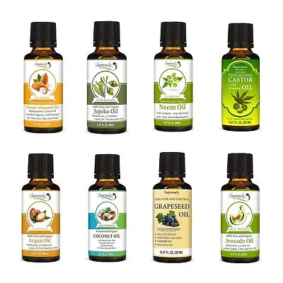 £3.99 • Buy 100% Pure Carrier Oil Organic For Massage, Hair, Skin, Face, Nails, Fast UK 20ml