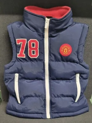 Childs Manchester United Football Club Gilet Blue With Logo 2/3 Years • $24.13
