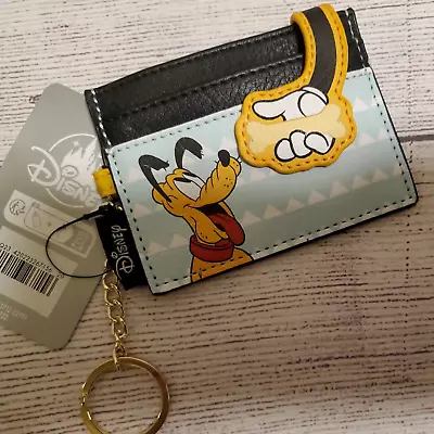 Disney Parks Pluto Card Holder Wallet With Keychain Id Cardholder NWT • $21