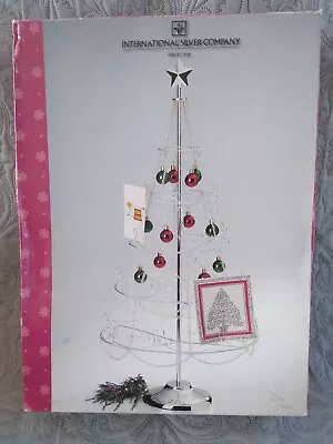 International Silver WHITE CHRISTMAS Musical METAL TREE Card Picture Holder 30  • $44.98