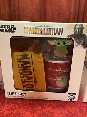 Star Wars The Mandalorian Baby Yoda Boxed Gift Set W/ Crew Socks Mug Key Chain • $11.80