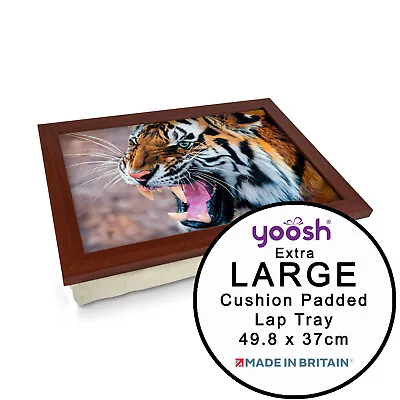 EXTRA LARGE Luxury Framed Laptop Tray Personalised Gift - Snarling Tiger • £28.95