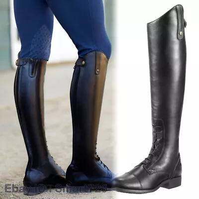 Women's Knight Boots Round Toe Back Zip Knee High Shoes Vintage Plus Size • $66.49