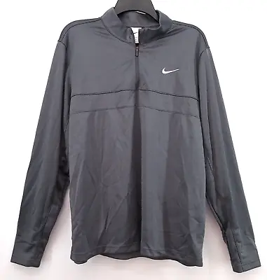 Nike Sweatshirt Mens Large Gray Dri Fit 1/4 Zip Activewear Outdoors • $17.93