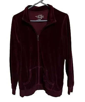 Woman’s Swade  Wine Zip Up Top  Size Large By: Made For Life • $5.11