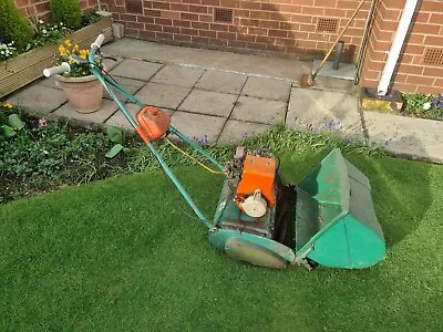 Qualcast Cylinder Petrol Lawnmower Suffolk Punch 35 14in Cut. • £15