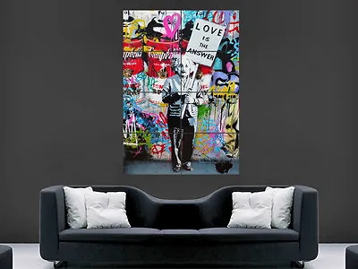 Banksy Poster Graffiti Street Art Love Is The Answer Einstein Wall Large Giant • £18.75