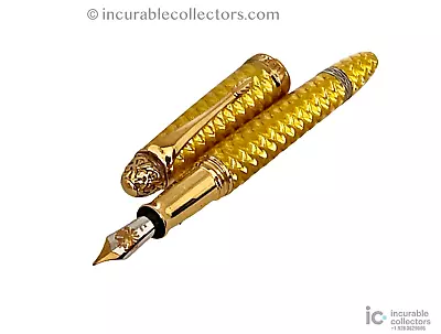 New Michel Perchin Faberge Coronation Yellow Lacquer Fountain Pen LE • $2720