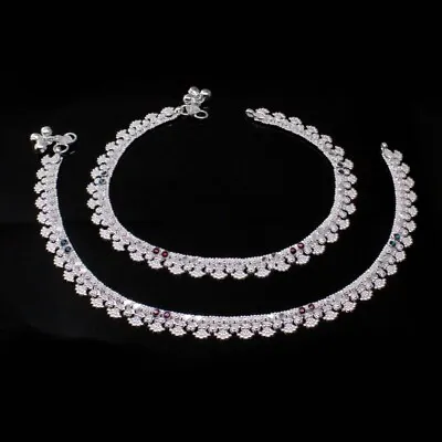 Indian Style Real Silver Anklets For Women Foot Chain 10.5  • $117.32