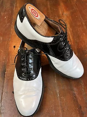 Footjoy Icon Golf Shoes 11.5 M Black Crocodile And White Saddle Oxford • $25