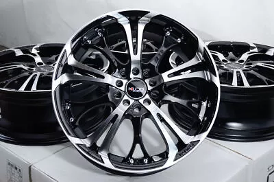 Kudo Racing Defuse 16x7 5x100 5x114.3 5x4.5 Black W/Machine Face Wheels Rims (4) • $674