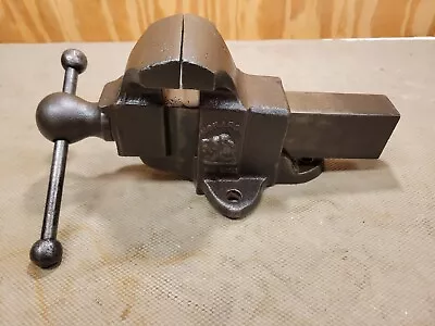 Vintage Monarch No. 213 3 1/2 Inch Fixed Base Bench Vise By Prentiss Lion Head • $125