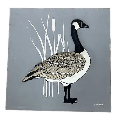 Marushka Canadian Geese Goose Screen Print Wall Hanging Art  3D Vintage 1982 • $49.98