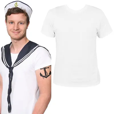 Adults Unisex Sailor Costume Set Navy Naval Nautical Mens Ladies Fancy Dress • £12.99