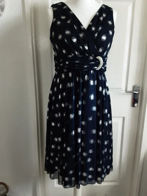 £4.99 • Buy Jessica Howard Dress Size 14 Blue And Silver Pattern Very Dressy 
