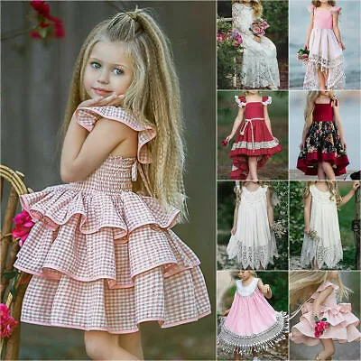 Toddler Girl Princess Ruffle Baby Tulle Dress Birthday Wedding Party Prom Dress# • $17.19