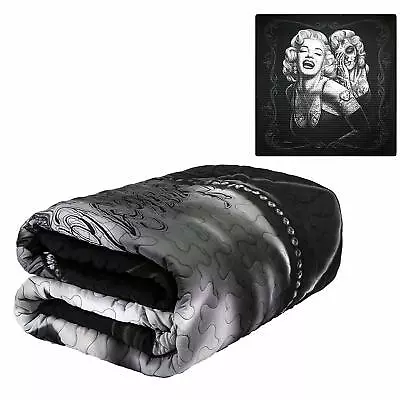 DGA Marilyn Monroe Smile Now Cry Later Day Of The Dead Queen Stitched Quilt • $24.29