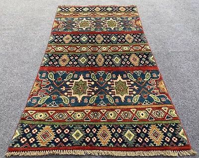 Authentic Hand Knotted Afghan Kazak Wool Area Rug 5.3 X 2.10 Ft (2133 HM) • £104.47