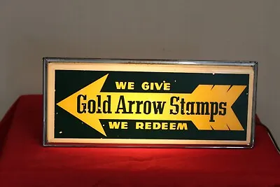 Vintage Gold Arrow Stamps Light Up Counter Top Advertising  • $375