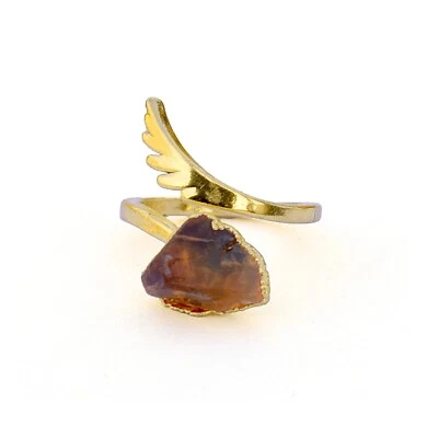 $20.56 • Buy Citrine Gemstone Vintage Ring Size All Handcrafted Copper Valentine Gift Jewelry