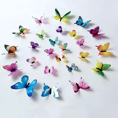 $2.99 • Buy 12pcs 3D Luminous Butterfly Wall Stickers Home Decor Sticker Kid Bedroom Q2T9