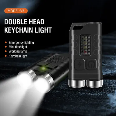 900 Lumens USB Type-C Rechargeable LED Mini Keychain EDC Flashlight Work Light • $15.88