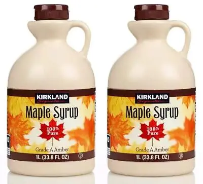 Kirkland Canadian Maple Syrup - 100% Pure Grade A Amber Rich Taste 1 Litre X 2 • £27.99