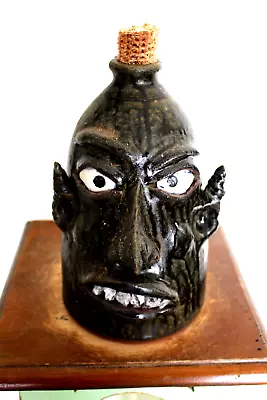 Wayne Hewell  Face Jug Pottery Folk Art  10''x 7'' • $100