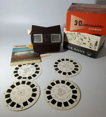 3-D View-Master Model E In Box With 4 Reels  • $45.01