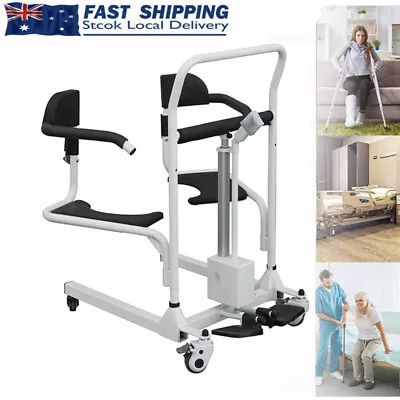 Electric Patient Lift Transfer Chair Height Adjustmen Patient Commode Wheelchair • $1350