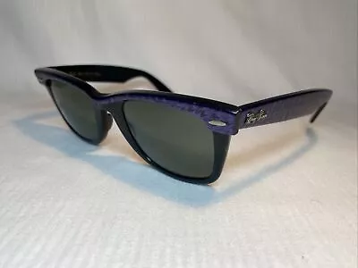 Vintage B&L Ray Ban Purple & Black G15 Green Street Neat WAYFARER Sunglasses USA • $74.99
