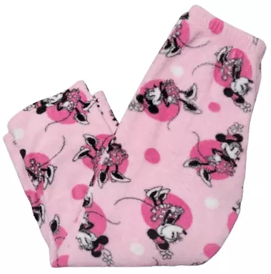 Disney Minnie Mouse Girls Cute Soft Pink Fleece Pajama Pants (Medium) • $9.99