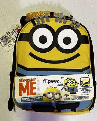 Flipeez Despicable Me Minion Made Action Lunch Bag Arms Flip Up Squeeze Pump 3+ • $14.99