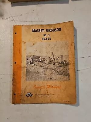 Vintage 1958 Massey Ferguson Mf 3 Baler Owner's Manual  • $12.95